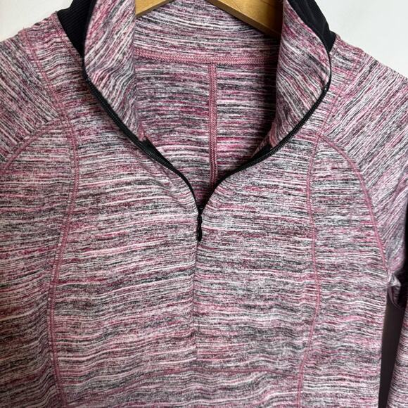 Lululemon Runderful 1/2 Zip Space Dye Camo Berry Rumble Multi Rulu Size 6 - Picture 3 of 7